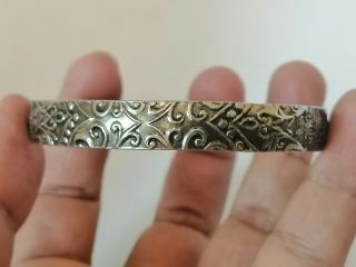 Rare Extremely Ancient Viking Bracelet Silver Color Artifact Authentic 3