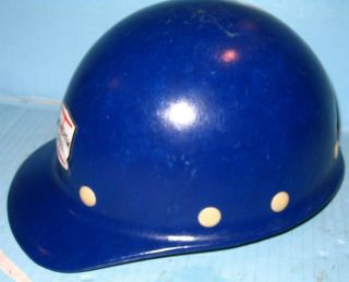 SCARCE Vintage Bethlehem Steel Fibre Metal Hard Hat RARE Blue Supervisor Helmet 3