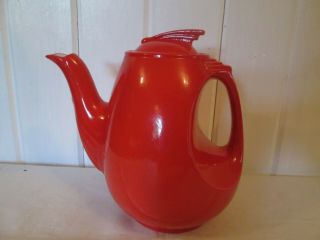 Vintage Hall Red Sundial Teapot Spectacular 7 1/4 " Tall 1422