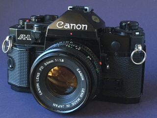 Vintage 1980 Canon A - 1 Camera With Fd 50mm F/1.  8 Lens -