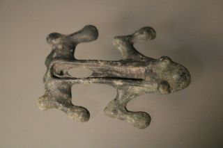 Ancient Roman Bronze Zoomorphic Fibula Brooch Frog 1st - 4th Century Ad