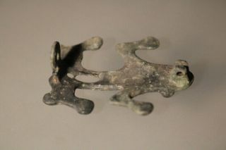 Ancient Roman Bronze zoomorphic Fibula Brooch Frog 1st - 4th Century AD 2