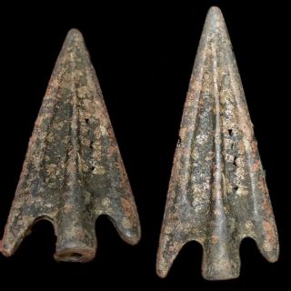 Rare Ancient Roman Bronze Period Longshot Arrow Head 300 Bce (7)