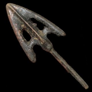 Rare Ancient Roman Bronze Period Longshot Arrow Head 300 Bce (4)