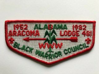 Aracoma Lodge 481 S6 Oa Flap Patch Order Of The Arrow Boy Scout