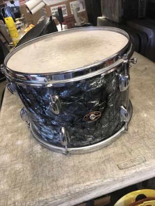 1960s Slingerland 9x13 Sparkling Black Diamond Pearl Vintage Tom Drum