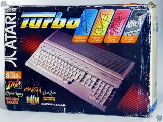 Atari 520 Ste Turbo Boxed Vintage Personal Computer With Mouse Power Drive Etc