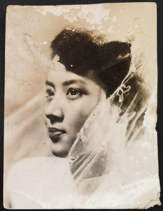 Pretty Chinese Girl Portrait China Woman Studio Photo 1930/40s Orig.