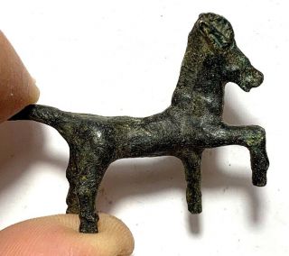 Circa 100bc - 100ad Ancient Celtic Bronze Leaping Horse Statuette Rare 50mm