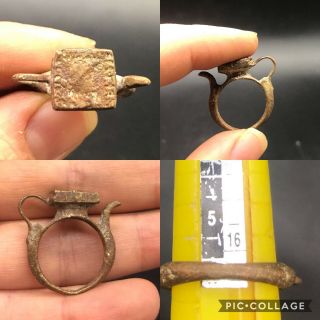 Very Rare Ancient Roman Empire Wonderful Bronze Teapot Ring