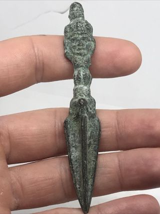 Ancient Near Eastern Bronze Sacrificial Object With Face