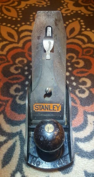 Vintage Stanley Bailey 4 1/2 - Wood Plane Smooth Made In Usa Make Offer