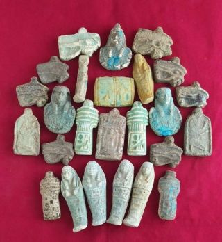 25 Rare Ancient Egyptian Antique Amulets