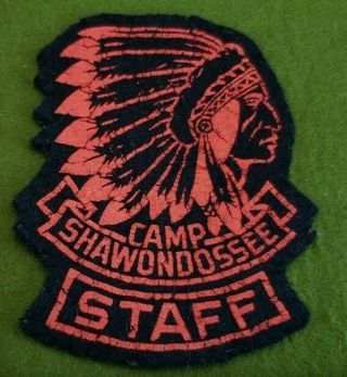 Boy Scout Camp Shawondossee Felt Staff Camp Patch - Michigan -