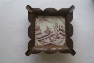 Delft Tile With Frame 18th / 19th Century (z 3) God Creating Adam