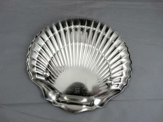 Vintage 1940 ' s Fisher Sterling Silver Footed Scallop Shell Dish 6 