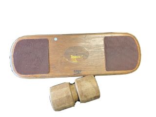Vtg 1960s Bongo Board 34” W/ Block Wood Balance Skate Surf Trainer Game