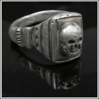 Wow Memento Mori Ancient Silver Roman Legionary Ring Rare
