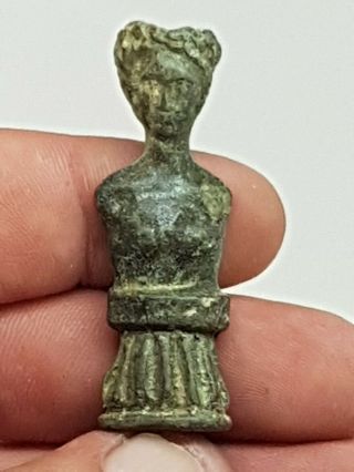 Stunning Extremely Rare Ancient Roman Bronze Statue Ornament.  Diana.  23,  9 Gr.  50 Mm