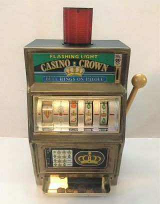 Vintage Waco Casino Crown 25 Cent Slot Machine Bell Rings with buzzer & light 2