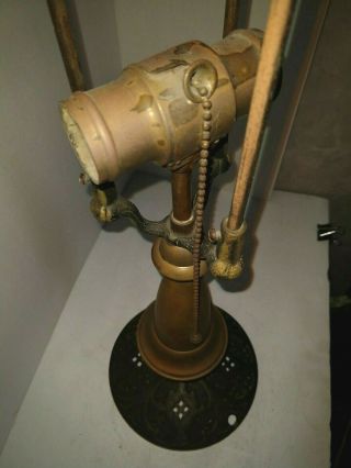 VTG Dual Socket Arts & Craft Mission Nouveau Lamp 1900 ' s 2