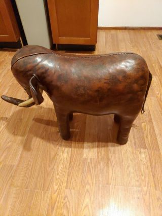 Abercrombie & Fitch Vintage Leather Elephant Footstool.  Made In England