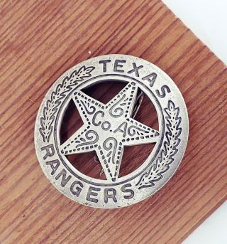 Vintage Obsolete Texas Rangers Badge Company A Old West Made Of Mexican Peso