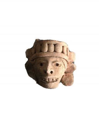 Rare Fabulous Authentic Pre - Columbian Mayan Pottery God Head Shard