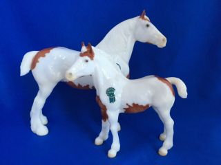 Breyer Vintage Club Glossy Clydesdale Mare And Foal Blossom And Belle