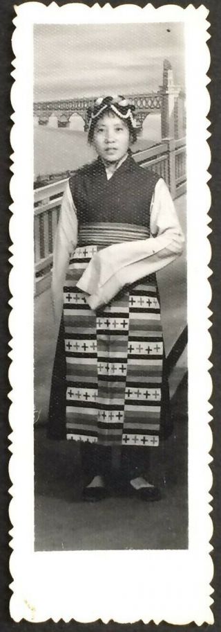 China Tibetan Clothes Chinese Girl Studio Photo 1960/70s