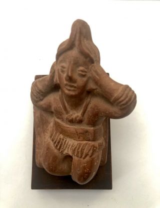Pre Columbian Pottery Nayarit Mexico Portrait Of Depression/ Anxiety 400 - 800 Ad