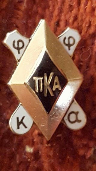 Vintage Pi Kappa Alpha Fraternity Pin Black & White Enamel 1939 Named