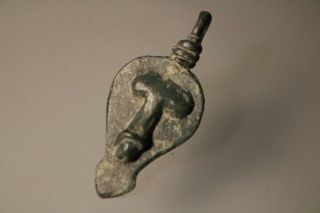 Ancient Roman Bronze Pendant Phallus Amulet 1st - 4th Century Ad