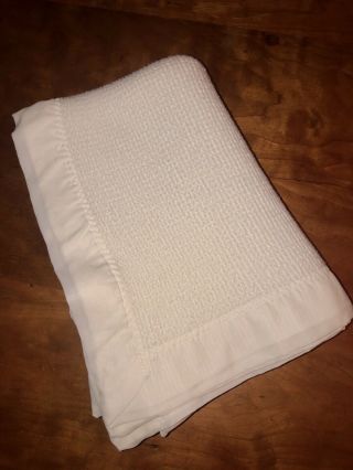 Je Morgan Thermal Baby Crib Blanket Waffle Weave Acrylic Usa Bright Future Vtg