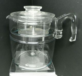Vintage Pyrex 9 Cup Stove Top Coffee Pot Percolater 7759b