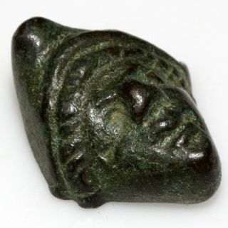 Museum Quality Ancient Roman Bronze Weight - Male Face Shape - Circa 100 - 300 A.  C