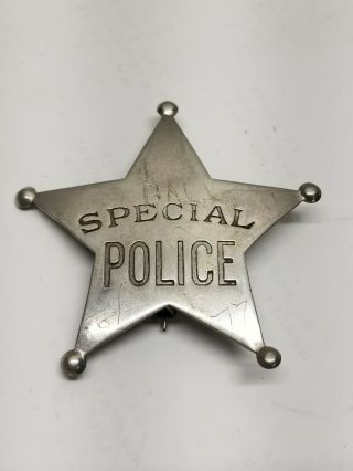 Vintage Obsolete 5 Pointed Special Police " Badge