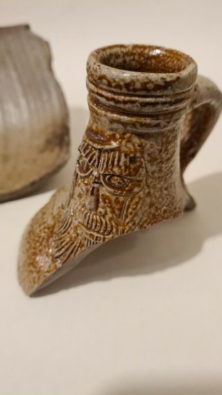 3x Antique 16th Or 17th C Stoneware Bellarmine Bartmann Faces Mudlark Find