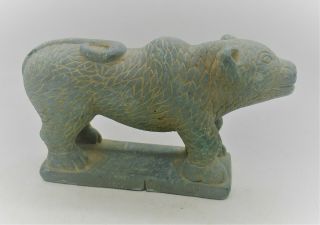 Rare Ancient Bactrian Chlorite Stone Carved Statuette Beast Animal