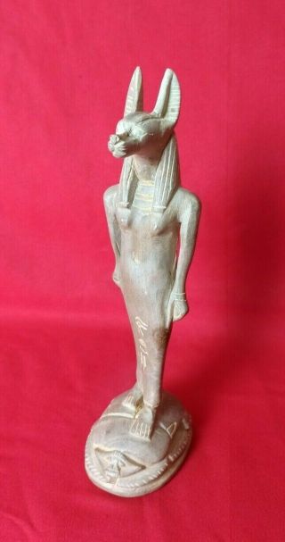 Egyptian Antiques Anubis God On Scarab Beetle Bead Statue Craft Sculpture Bc