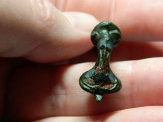 Rare Roman Romano british enamelled bronze trumpet brooch detecting detector 2