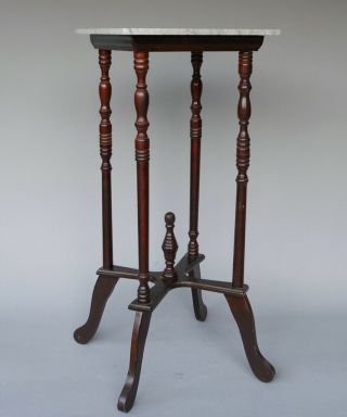 Vintage Marble Top Plant Stand Victorian Style Table
