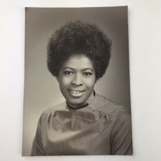Vintage Black And White Photo African American Woman Afro Peace Sign Necklace