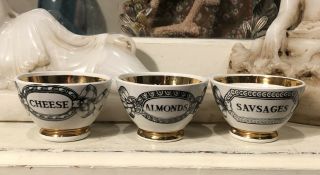 Set Of 3 Vintage 1950’s Piero Fornasetti Milan Italy Snack Or Appetizer Bowls