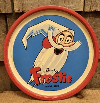 Vintage Frostie Root Beer Soda Pop Beverage Advertising Tin Tray Sign