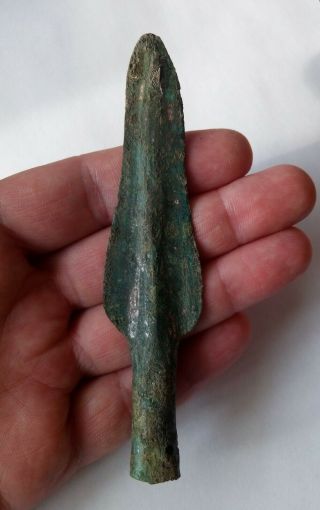 Scythian Bronze Spear (large Arrowhead) 600 - 400 Cent.  B.  C. ,  Rare Type And Shape.