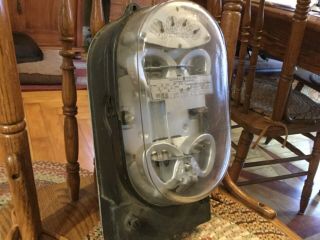 Antique Vintage General Electric D - 14 polyphase watthour Meter Steampunk 2