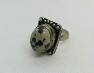 Extremely Rare Ancient Viking Color Silver Ring Artifact Unique Stone Stunning