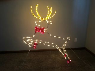 LARGE Vintage Mr Christmas Leaping Reindeer Light Sculpture Yard Decor 53 