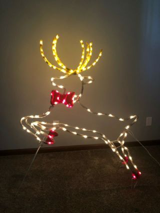 LARGE Vintage Mr Christmas Leaping Reindeer Light Sculpture Yard Decor 53 